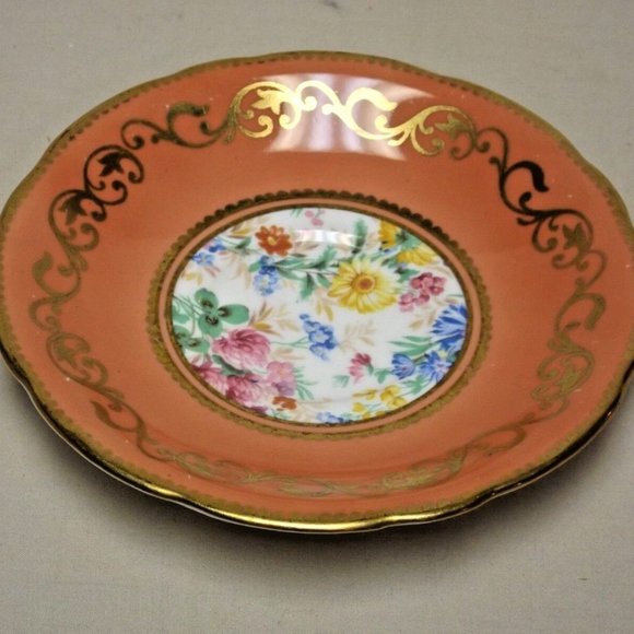 Aynsley Fine Bone China England Blush Floral Footed Tea Cup and Saucer - Picture 6 of 15